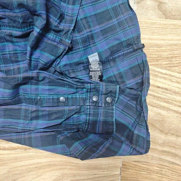 Deep Navy Plaid Flannel Overshirt - Picture 3 of 4